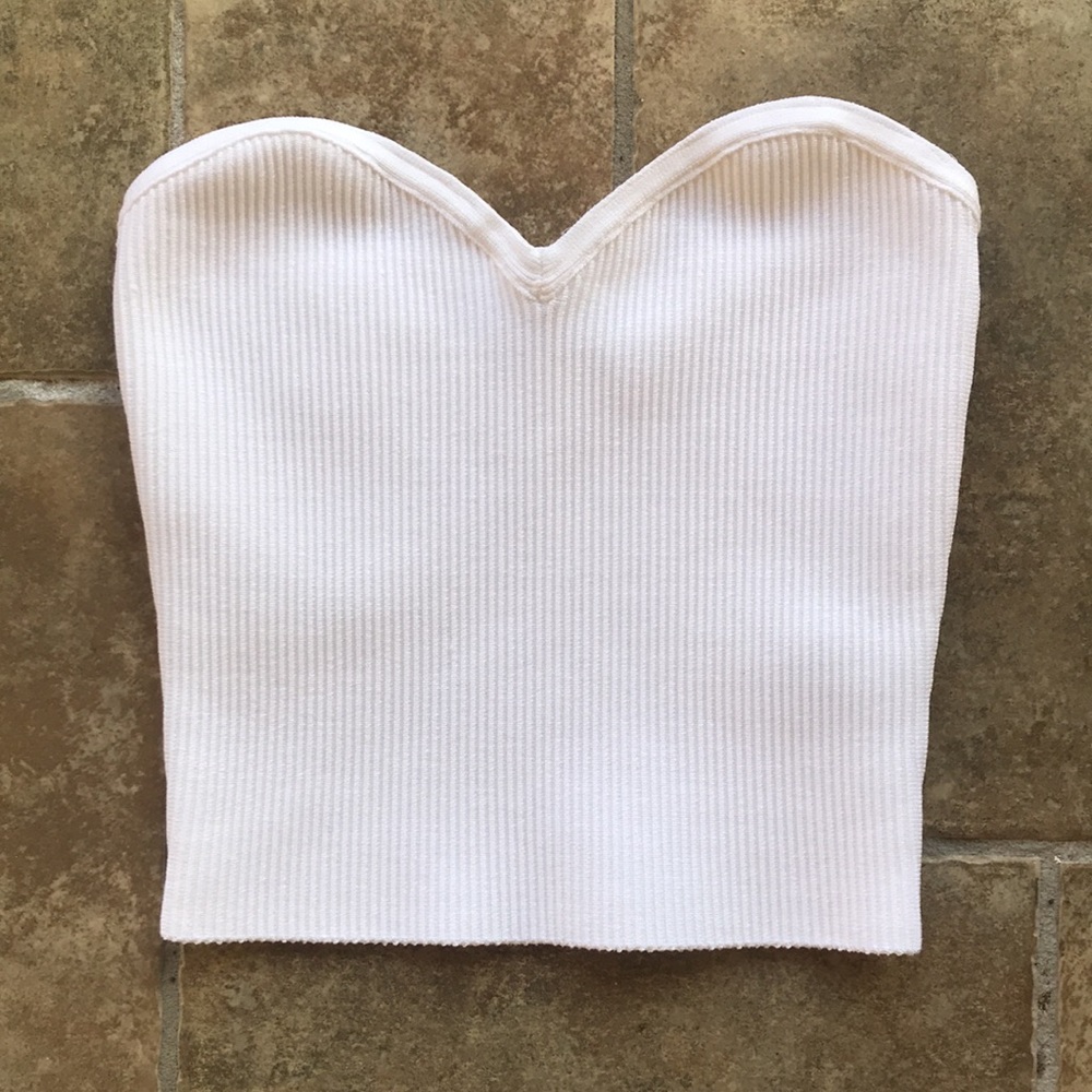 Babaton Sculpting Knit Sweetheart Top White S